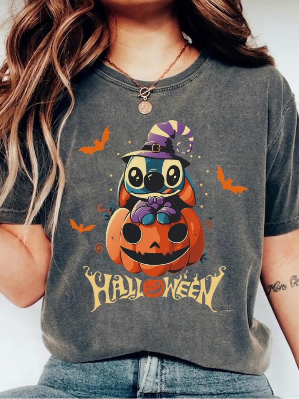 Halloween Stitch Trick Or Treat Spooky Season Comfort Colors Tee